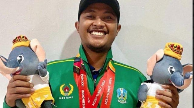 Aris Muladana Atlet Petanque asal Jombang yang Sukses Raih Medali Emas dan Perak di PON XXI Aceh Sumut 2024. (jatim.tribunnews.com)