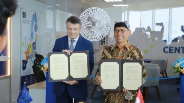 Peresmian European Union (EU) Centre di kampus Unair Surabaya, Kamis (21/11/2024). (ANTARA/HO-Humas Unair)