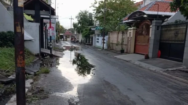 Kondisi perumahan Pepelegi, Sidoarjo yang sebelumnya tergenang banjir kini telah surut. ANTARA/HO-Eric Hermawan
